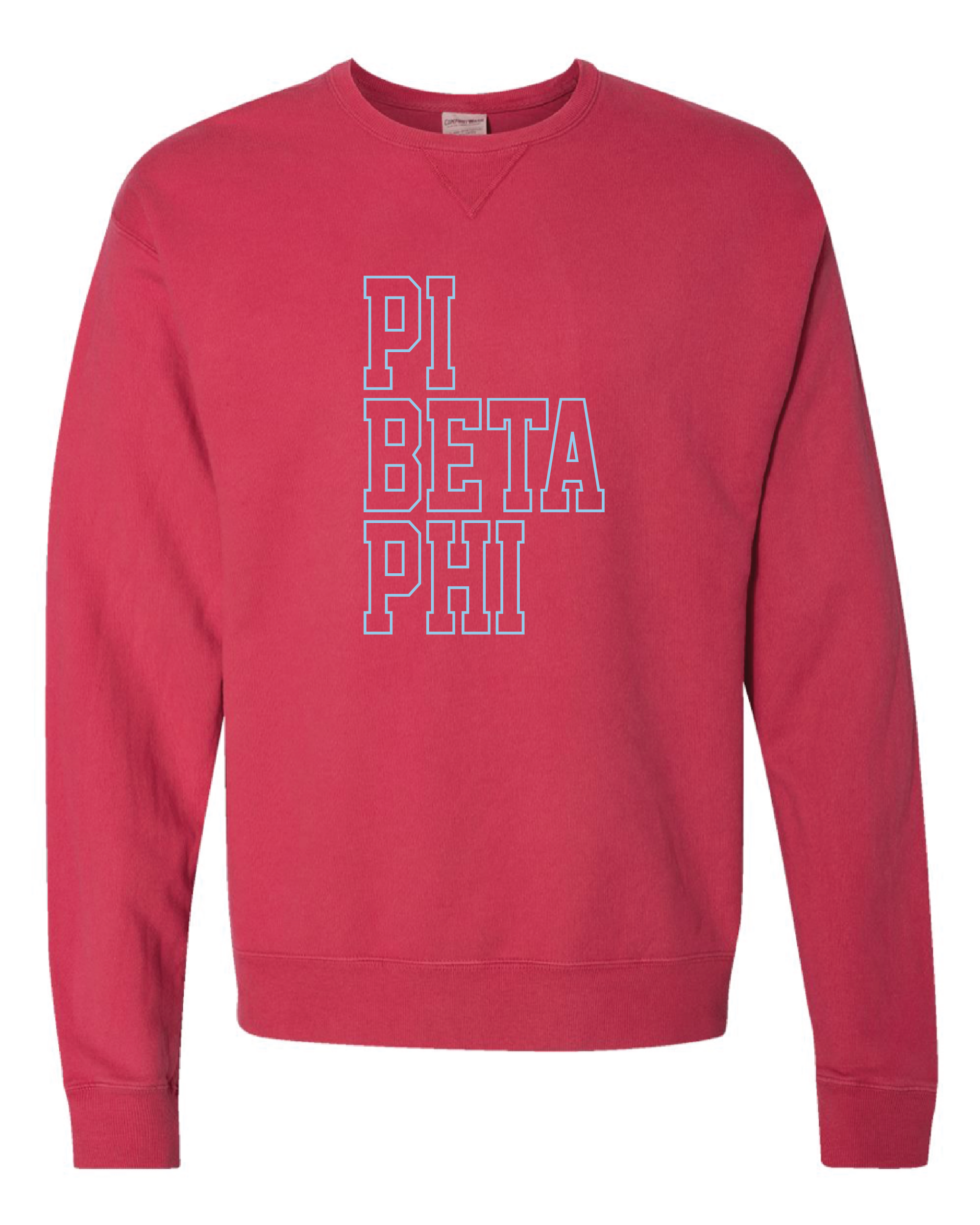 Pi Phi Block Letter Embroidered Crewneck