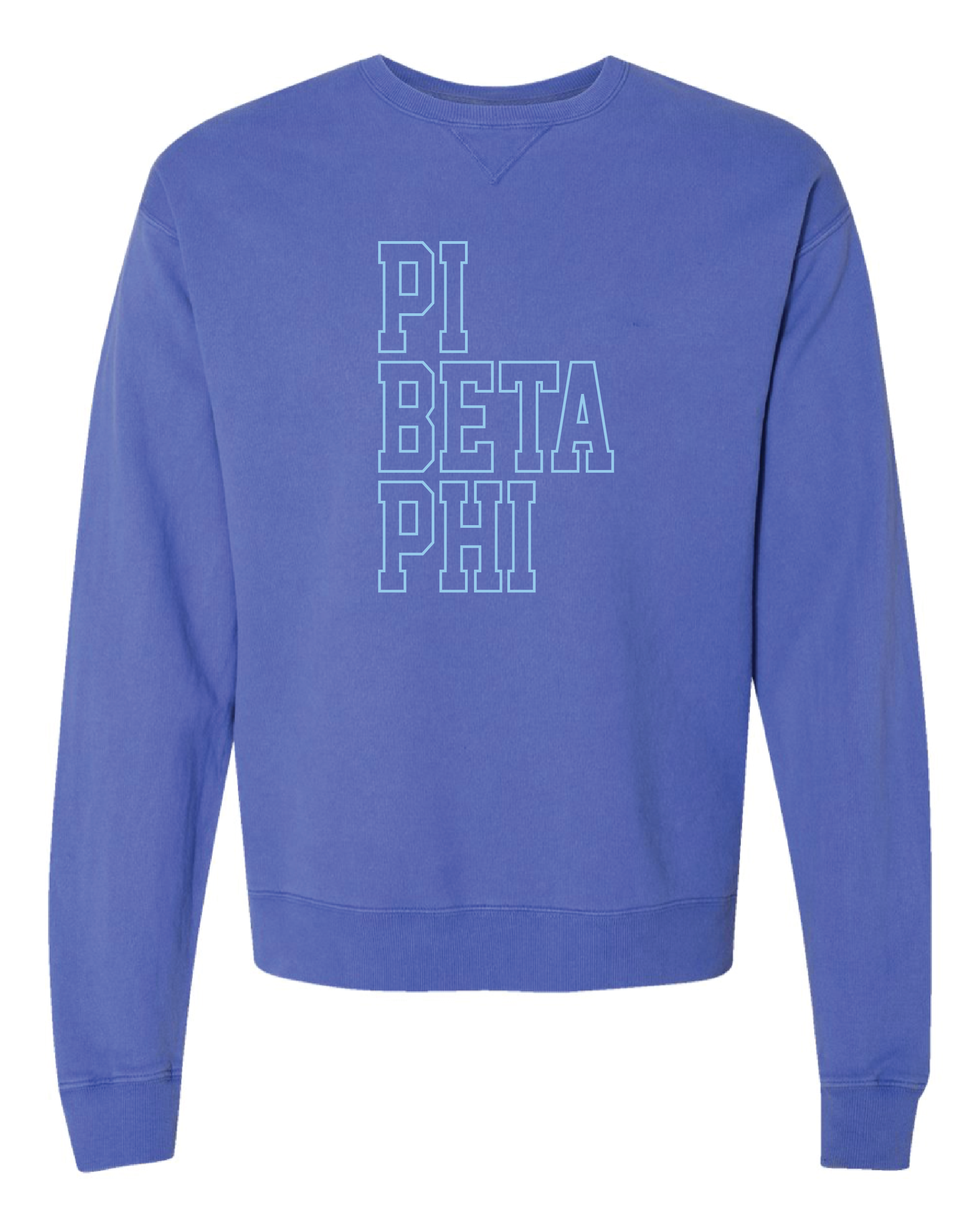 Pi Phi Block Letter Embroidered Crewneck