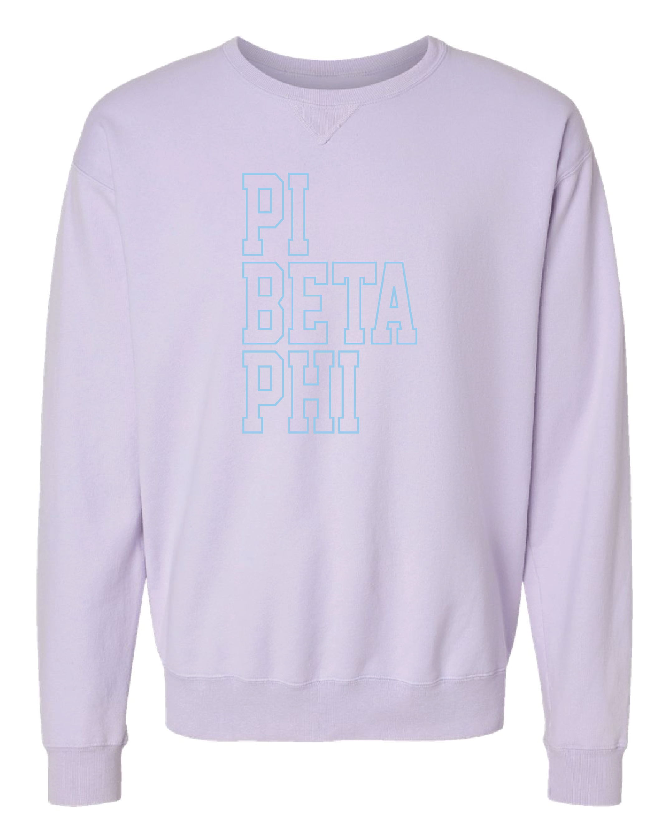 Pi Phi Block Letter Embroidered Crewneck