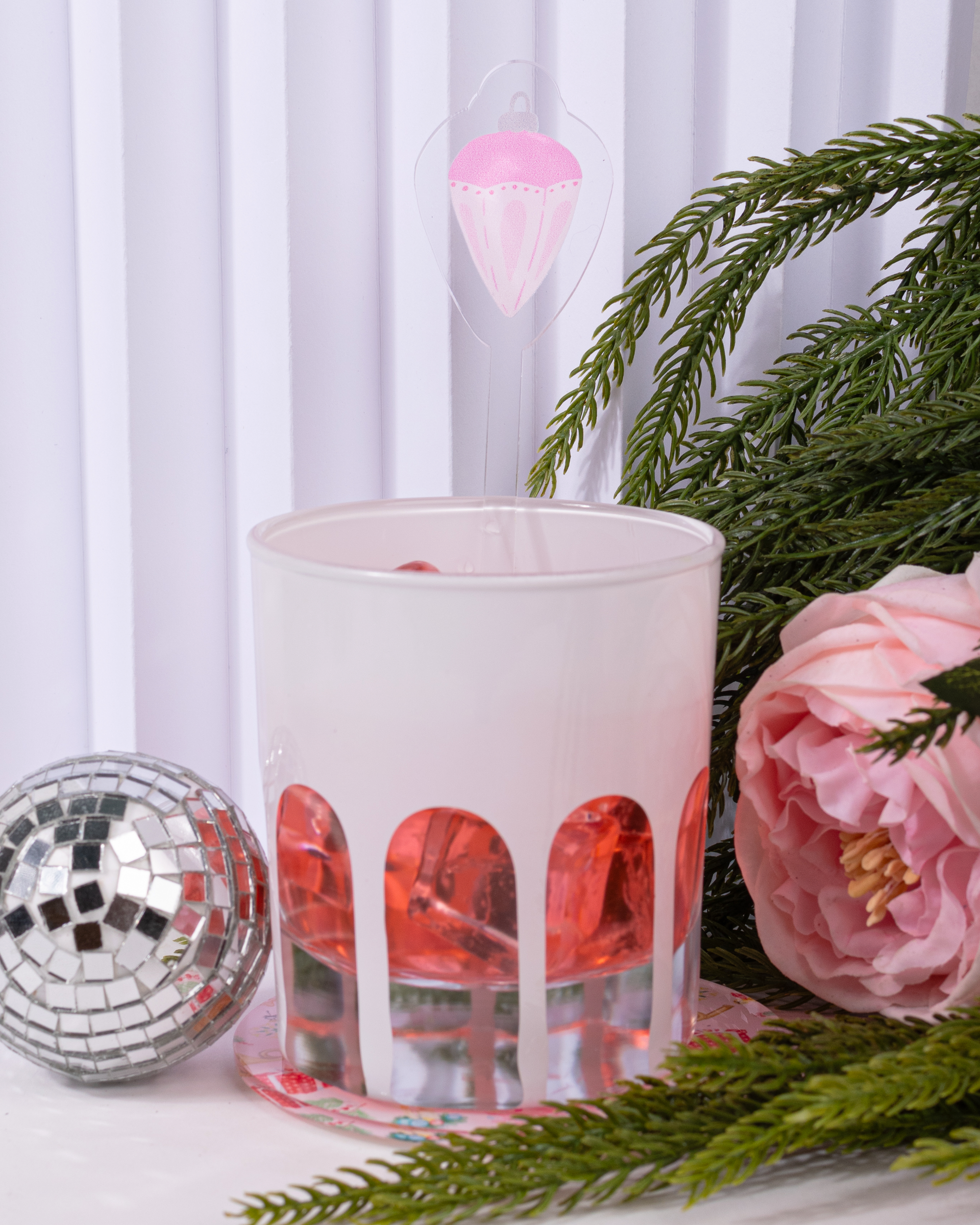 WS - Vintage Pink Ornament Acrylic Stir Stick