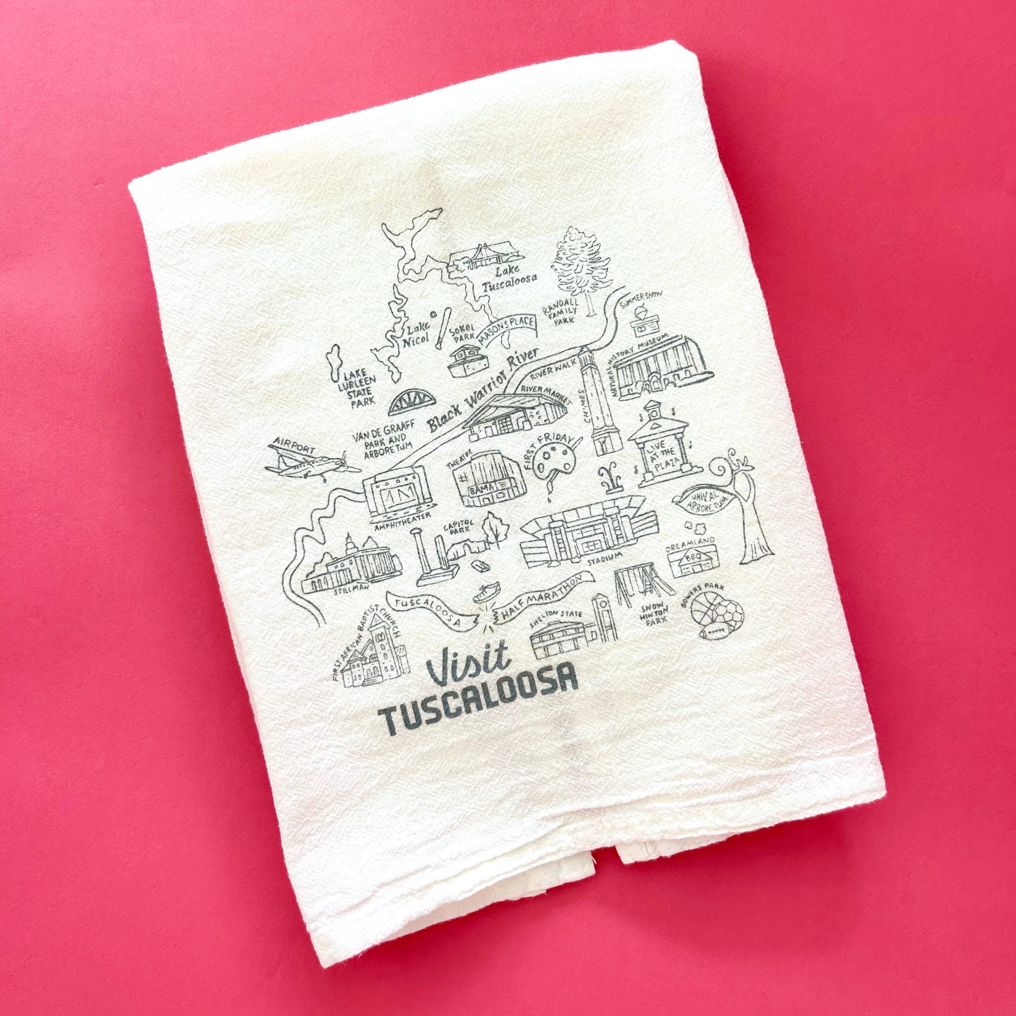 Visit Tuscaloosa Tea Towel