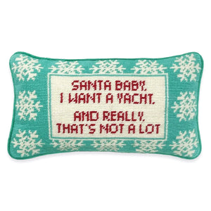 Santa Baby Needlepoint Pillow - Furbish
