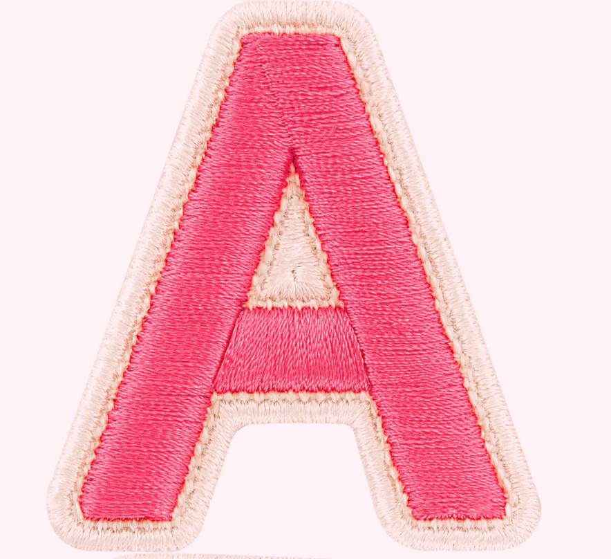 Bubblegum Rolled Embroidery Letter Patch