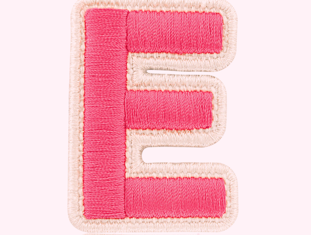 Bubblegum Rolled Embroidery Letter Patch