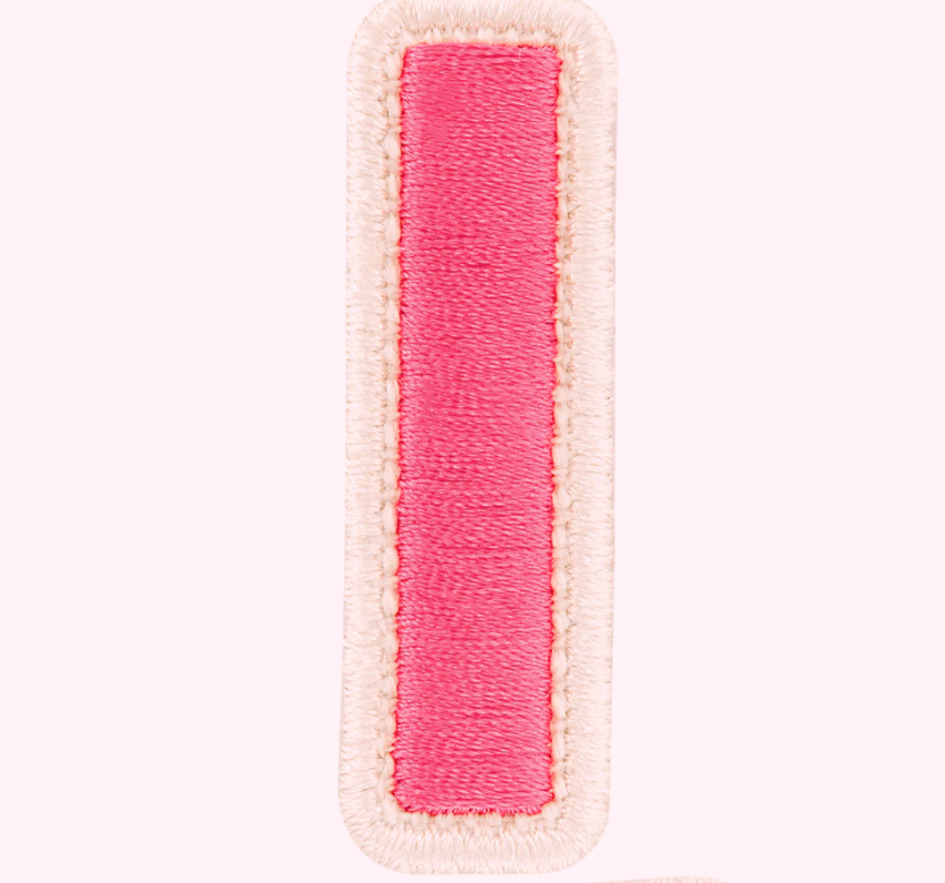 Bubblegum Rolled Embroidery Letter Patch