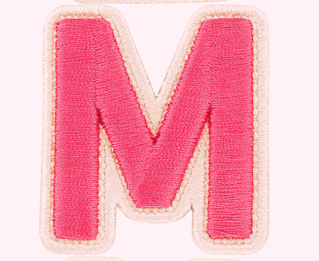 Bubblegum Rolled Embroidery Letter Patch