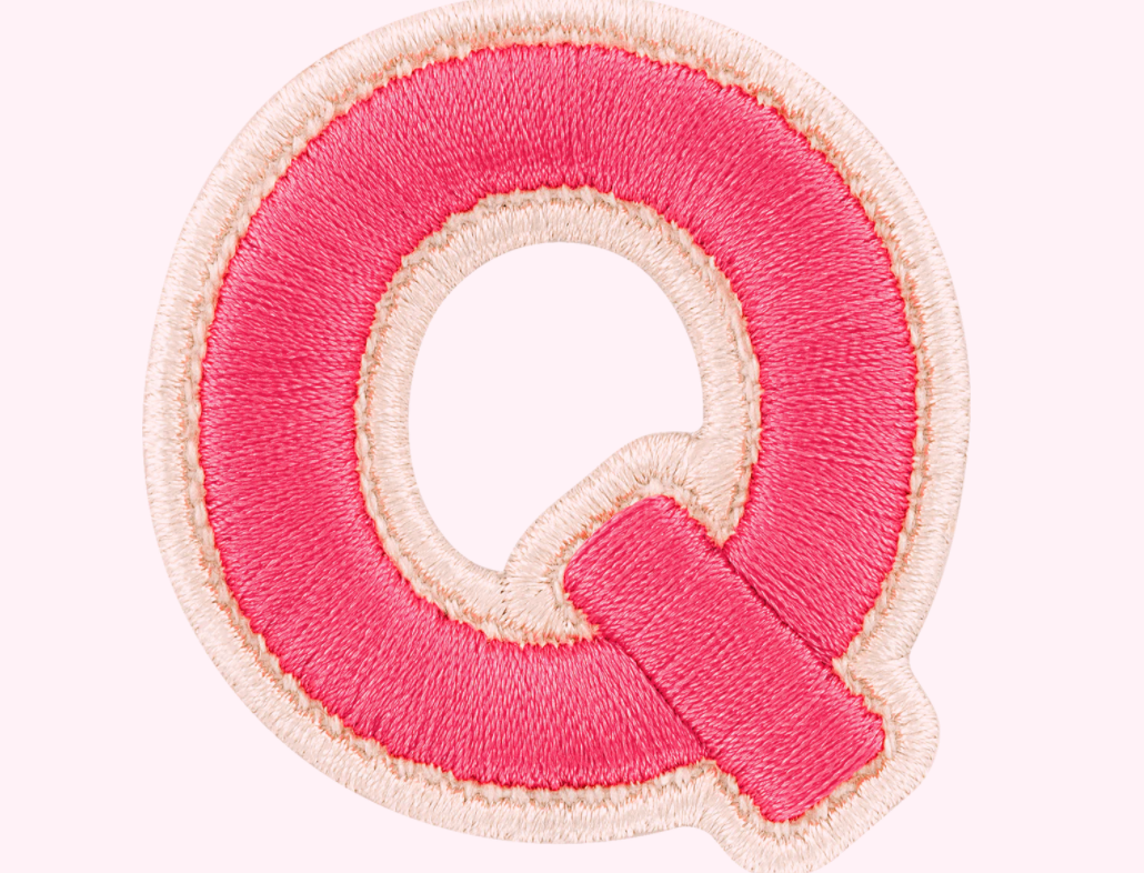 Bubblegum Rolled Embroidery Letter Patch