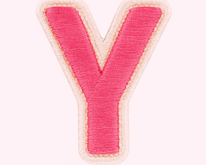 Bubblegum Rolled Embroidery Letter Patch