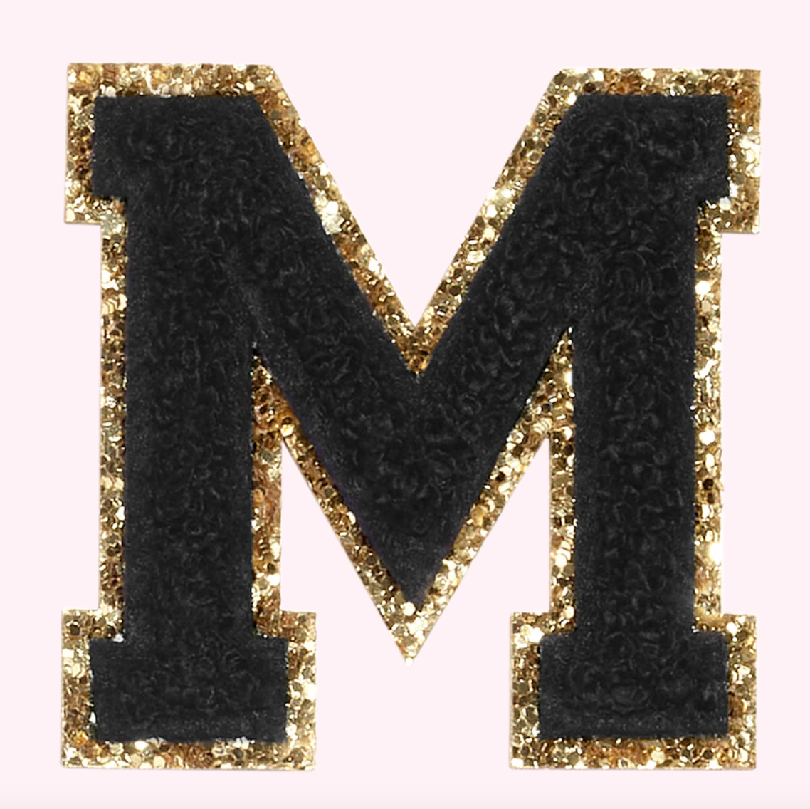 Noir Glitter Varsity Letter Patch