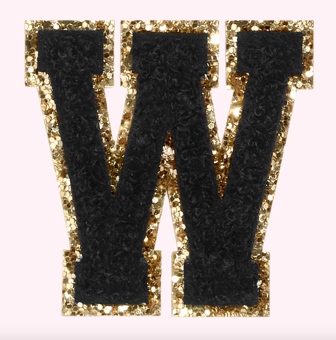 Noir Glitter Varsity Letter Patch