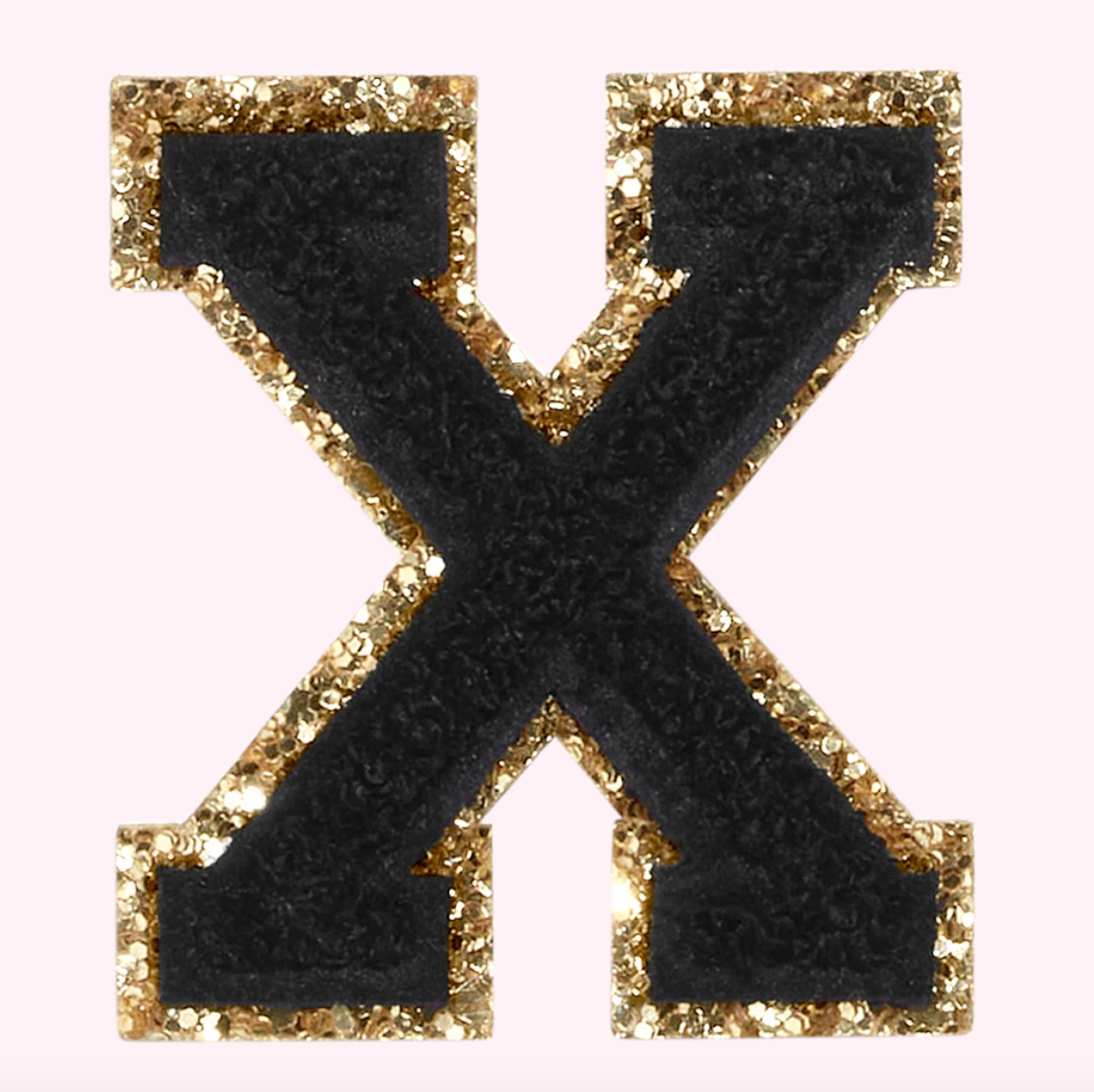 Noir Glitter Varsity Letter Patch