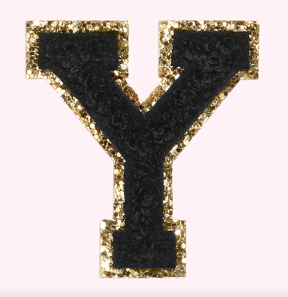 Noir Glitter Varsity Letter Patch