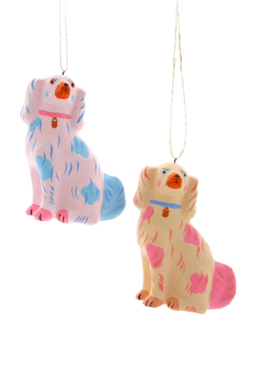 Cody Foster Pastel Staffordshire Dog Ornament