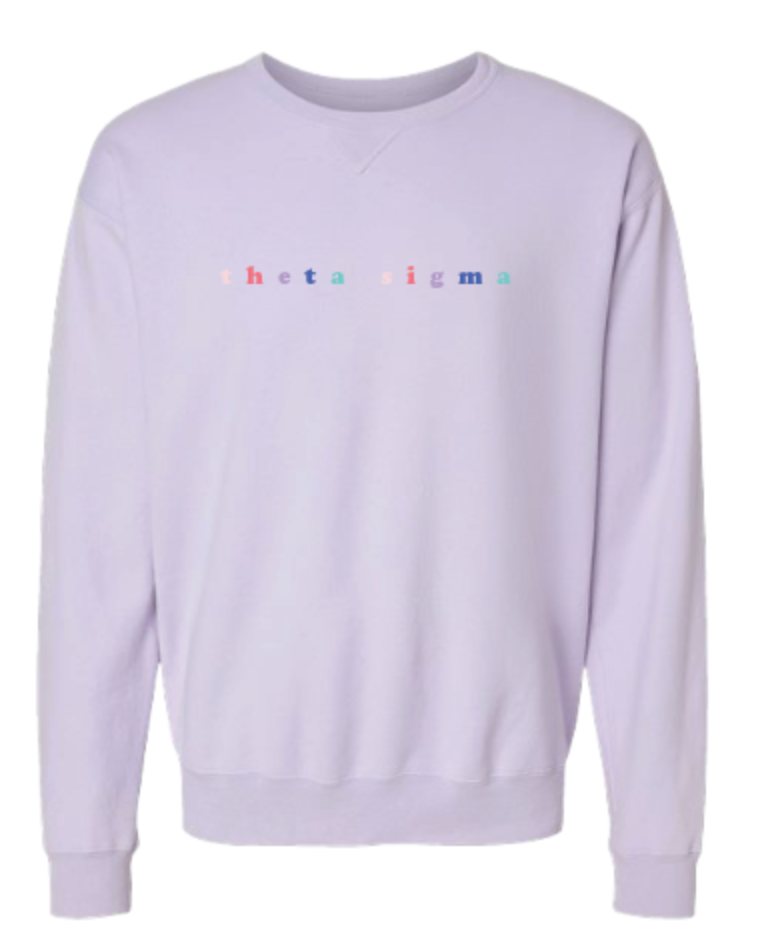 Theta Sigma Embroidered MULTI-COLOR Crewneck Sweatshirt (PREORDER)