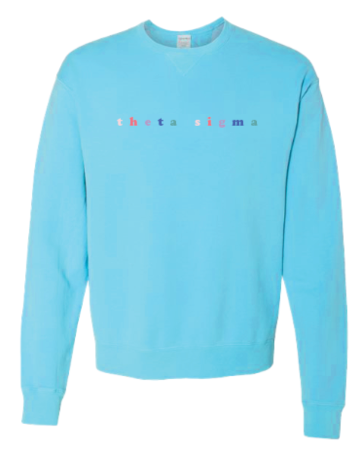 Theta Sigma Embroidered MULTI-COLOR Crewneck Sweatshirt (PREORDER)