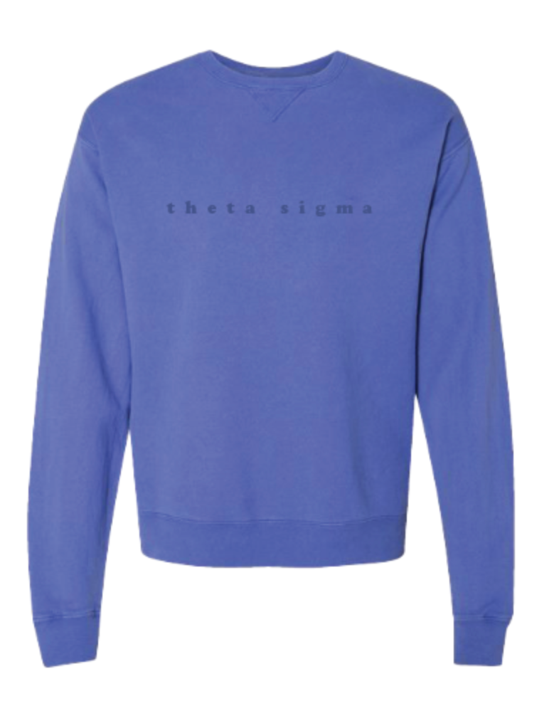 Theta Sigma Embroidered TONAL Crewneck Sweatshirt (PREORDER)