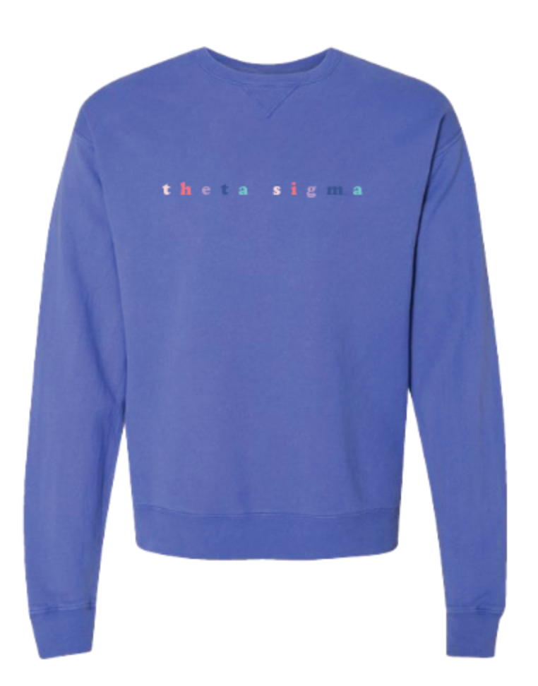 Theta Sigma Embroidered MULTI-COLOR Crewneck Sweatshirt (PREORDER)