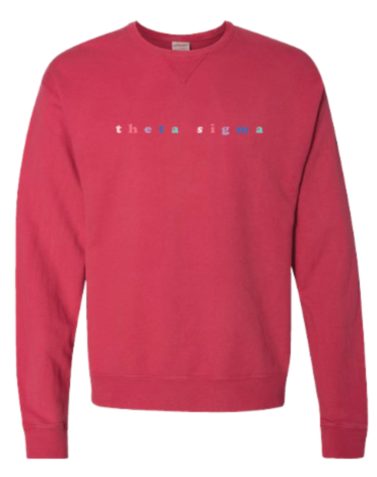 Theta Sigma Embroidered MULTI-COLOR Crewneck Sweatshirt (PREORDER)