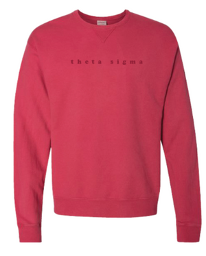 Theta Sigma Embroidered TONAL Crewneck Sweatshirt (PREORDER)