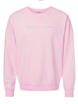 Theta Sigma Embroidered TONAL Crewneck Sweatshirt (PREORDER)