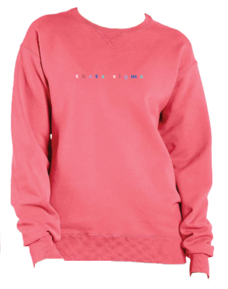 Theta Sigma Embroidered MULTI-COLOR Crewneck Sweatshirt (PREORDER)