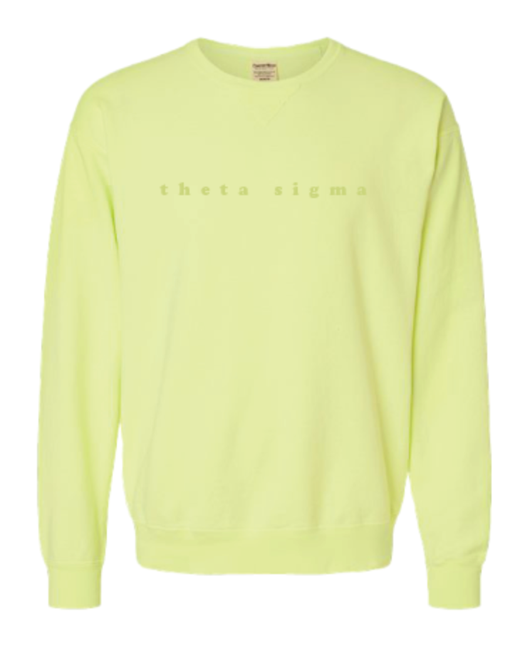 Theta Sigma Embroidered TONAL Crewneck Sweatshirt (PREORDER)