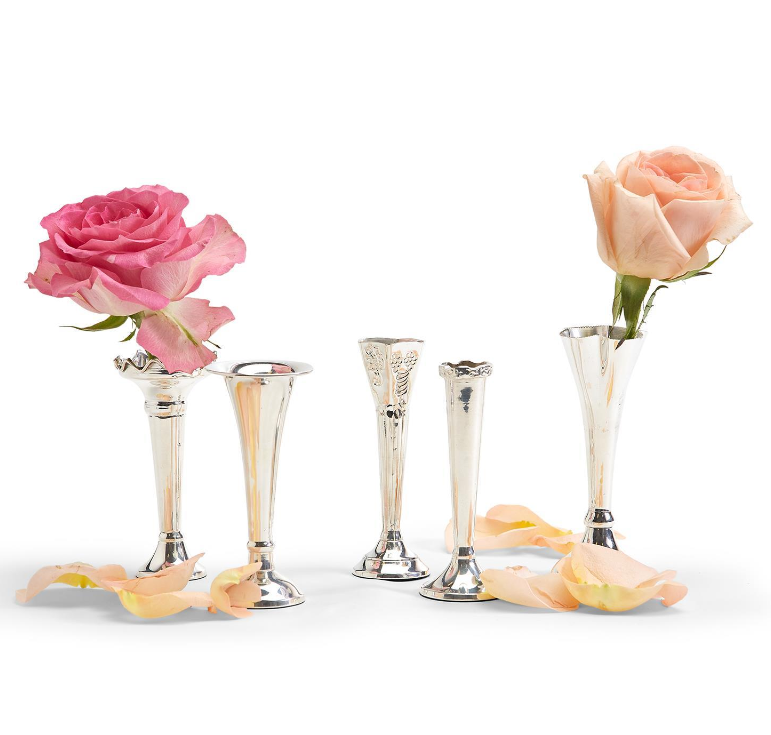 Bagatelles Set of 5 Single Stem Vase - Silver-Plated Brass