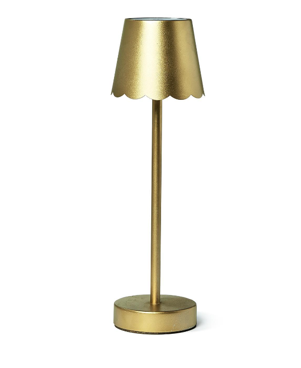 LED Portable Cordless Table Lamp with Scalloped Edge Shade in Gift Box