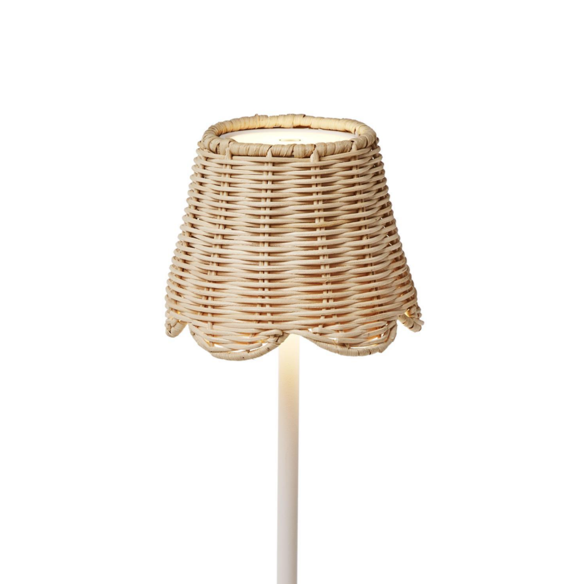 Rattan Lamp Shade with Scalloped Edge