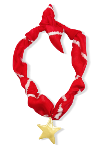 Red Stripes Star Scarf Necklace