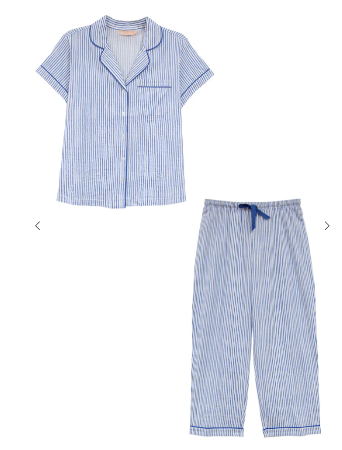 Pin Stripe Cotton Knit Capri PJ