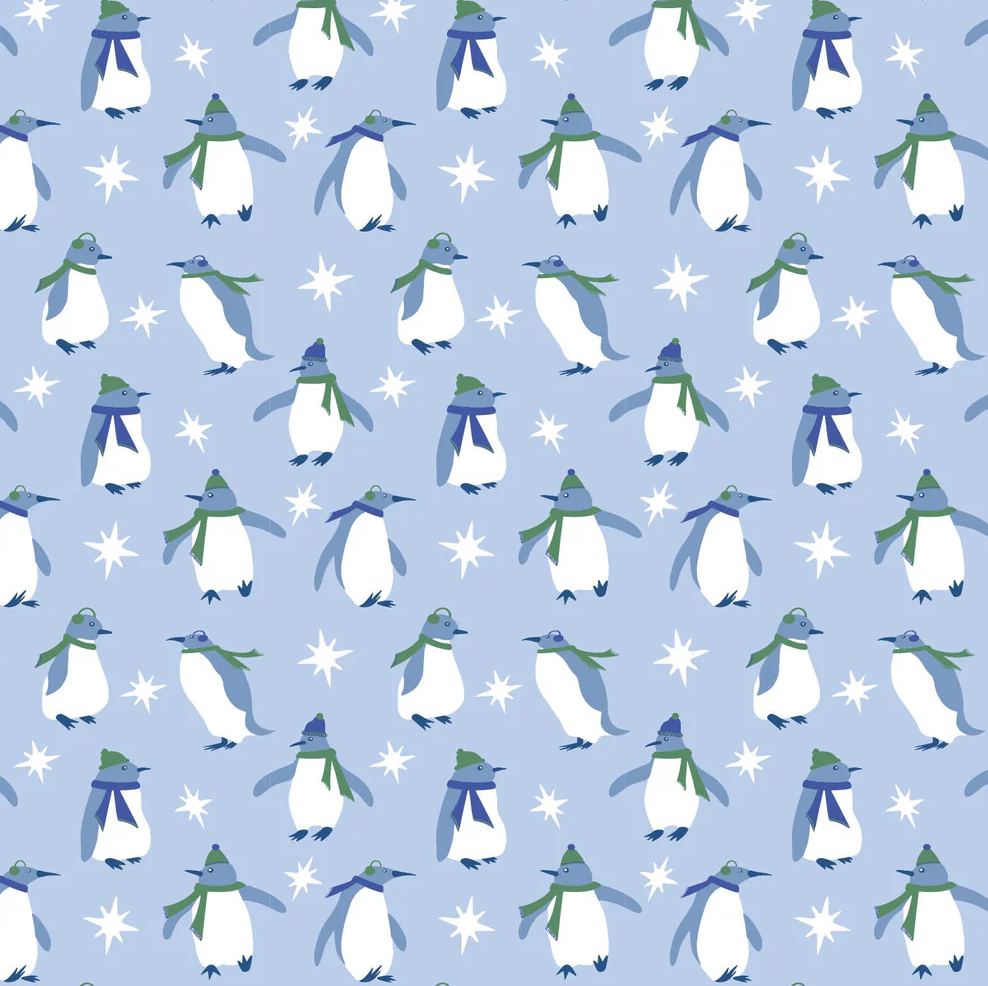 ANNA WOMEN'S LONGSLEEVE SHORT SET - PENGUIN PARTY BLUE