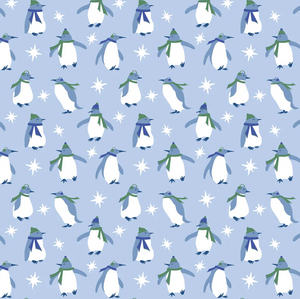 ANNA WOMEN'S LONGSLEEVE SHORT SET - PENGUIN PARTY BLUE