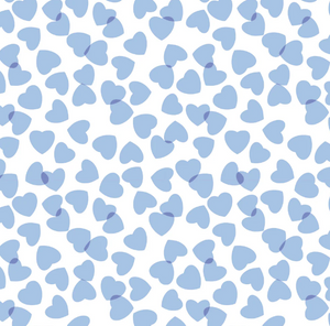 ANNA WOMEN'S LONGSLEEVE SHORT SET - CONFETTI HEARTS BLUE