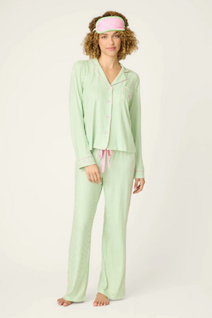 Pupcation Palms Kiwi Stripe 3-Piece PJ Set