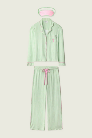Pupcation Palms Kiwi Stripe 3-Piece PJ Set