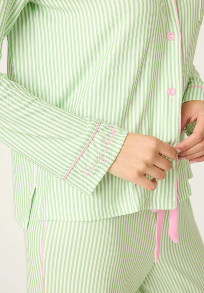 Pupcation Palms Kiwi Stripe 3-Piece PJ Set