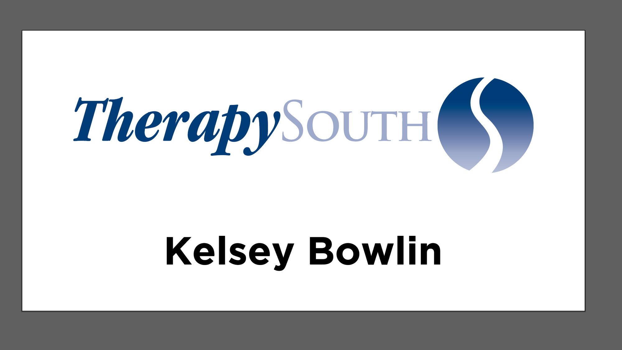 TherapySouth Namebadge
