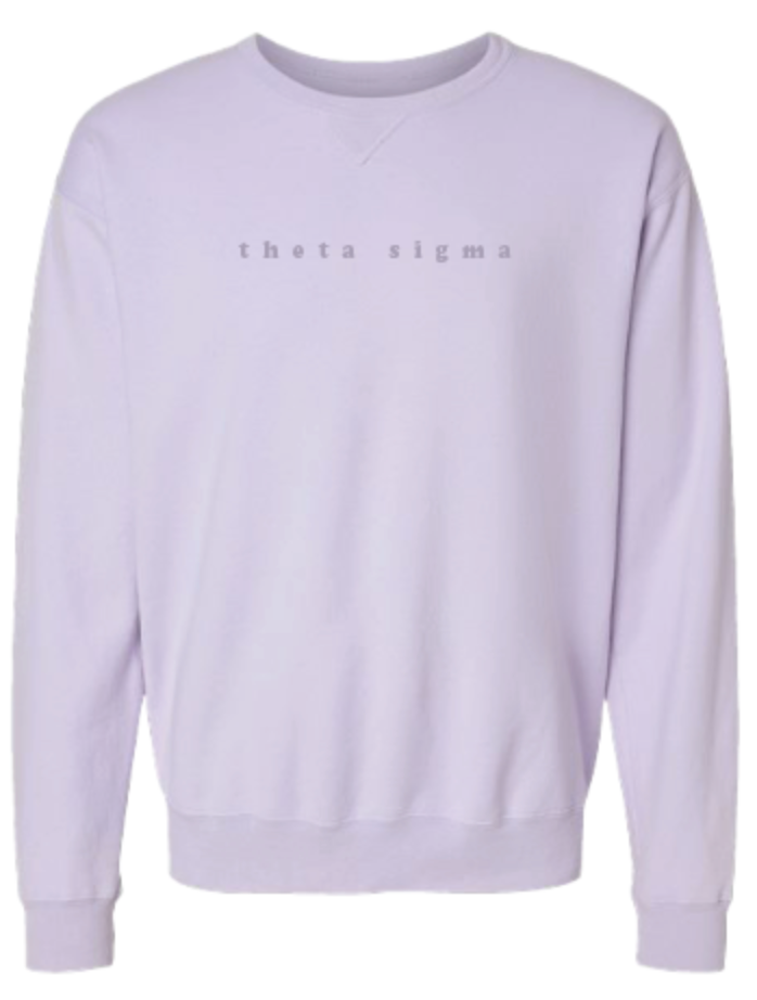 Theta Sigma Embroidered TONAL Crewneck Sweatshirt (PREORDER)