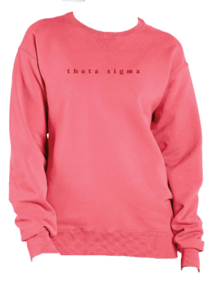 Theta Sigma Embroidered TONAL Crewneck Sweatshirt (PREORDER)