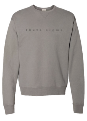 Theta Sigma Embroidered TONAL Crewneck Sweatshirt (PREORDER)