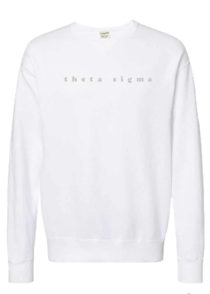 Theta Sigma Embroidered TONAL Crewneck Sweatshirt (PREORDER)