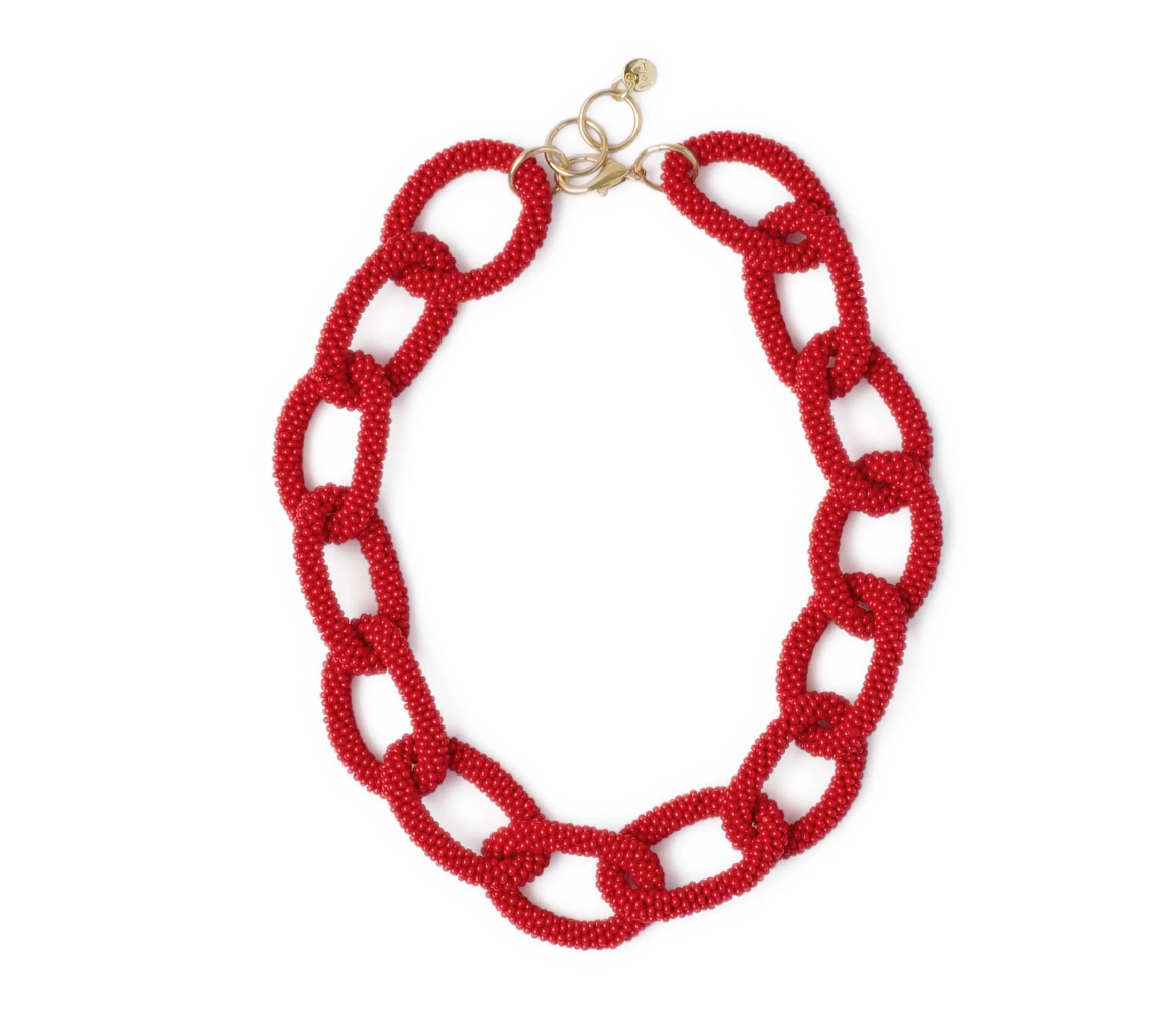 Jenna Chain Link Beaded Necklace