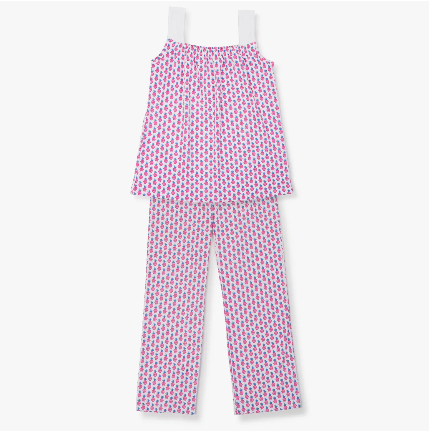 Pennie Women's Pima Cotton Pajama Pant Set - Pink Pineapple