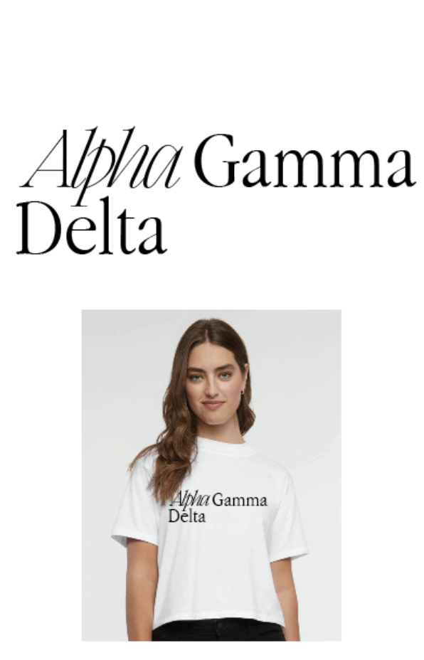 Alpha Gamma Delta Cropped Tee