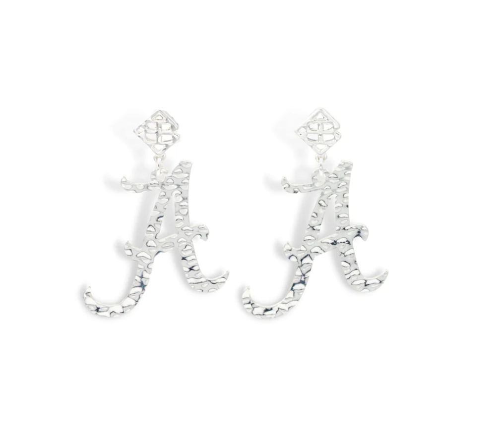 SILVER ALABAMA A EARRING WITH BC LOGO