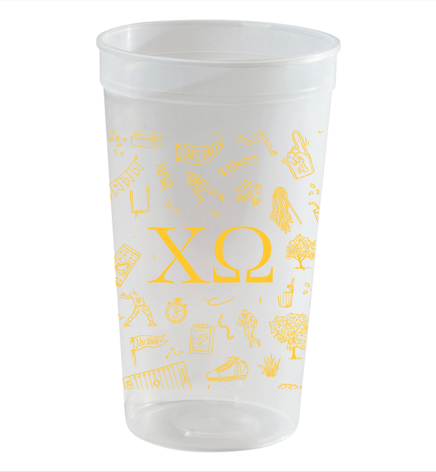 Chi Omega football Stadium cup