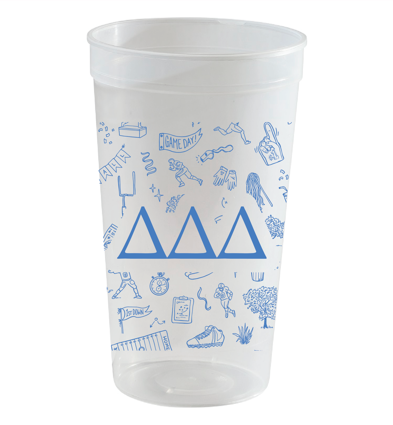Tri Delta football Stadium cup