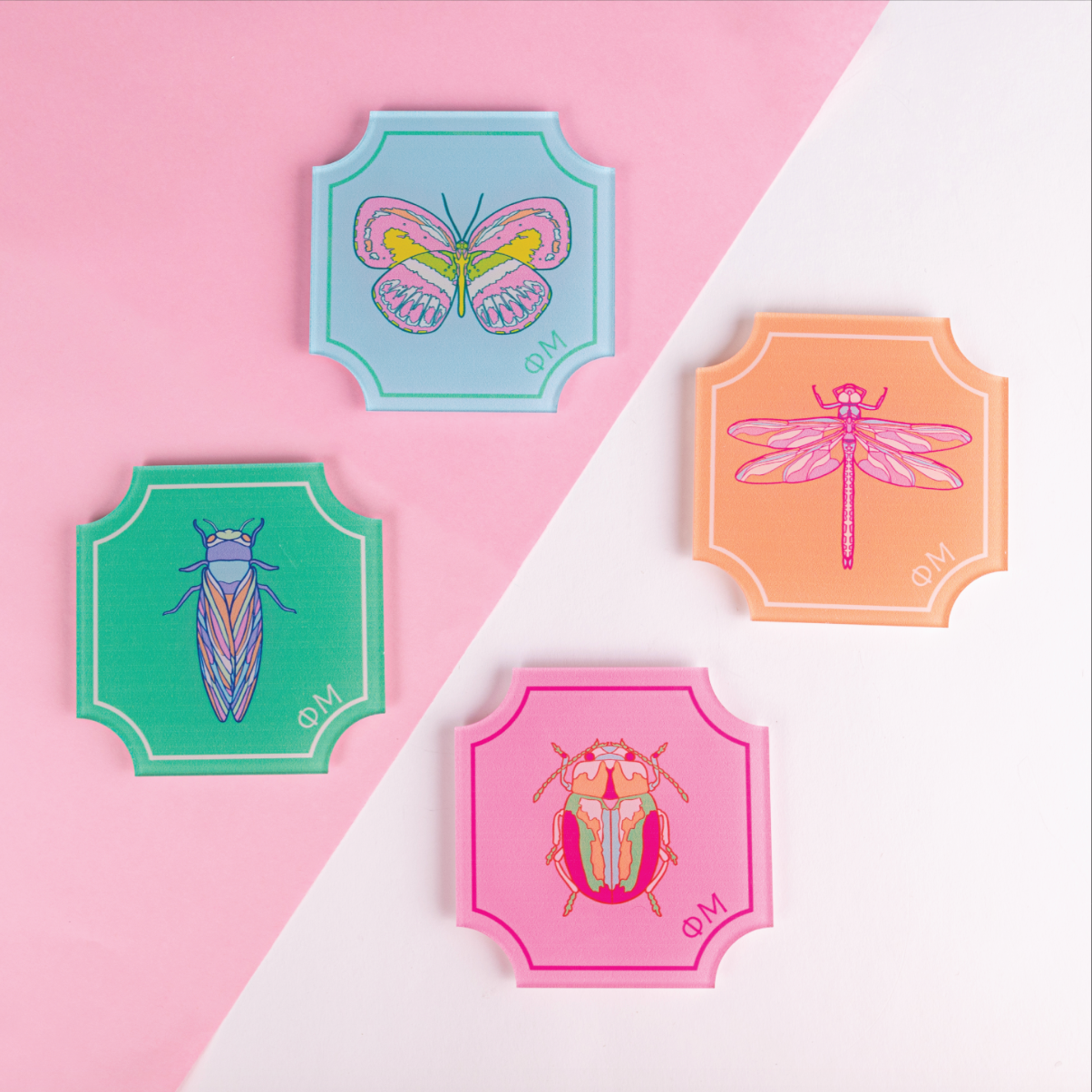 Sorority Flutter Acrylic Coasters