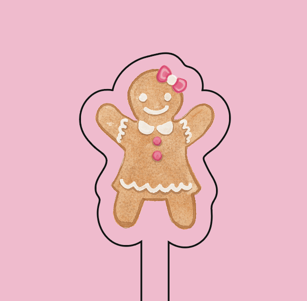 WS - Gingerbread Girl Acrylic Stir Stick